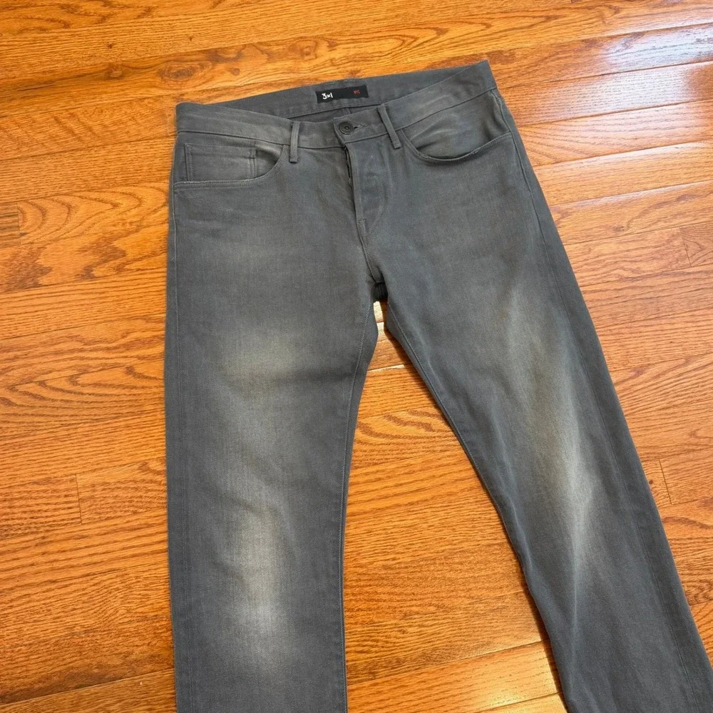 3x1 NYC M5 Selvedge Denim Jeans Mens 31x32 Tin Gray Slim Straight Made in USA
